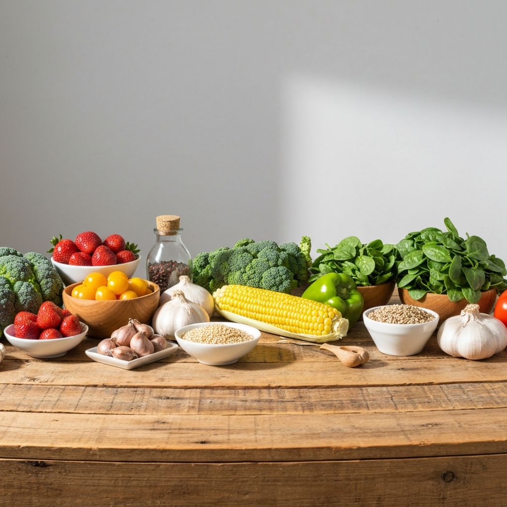 Fresh healthy foods and natural ingredients